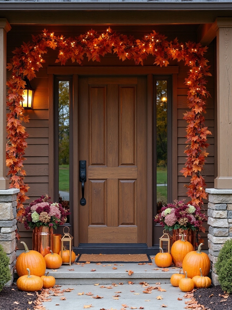 harvest themed entrance display
