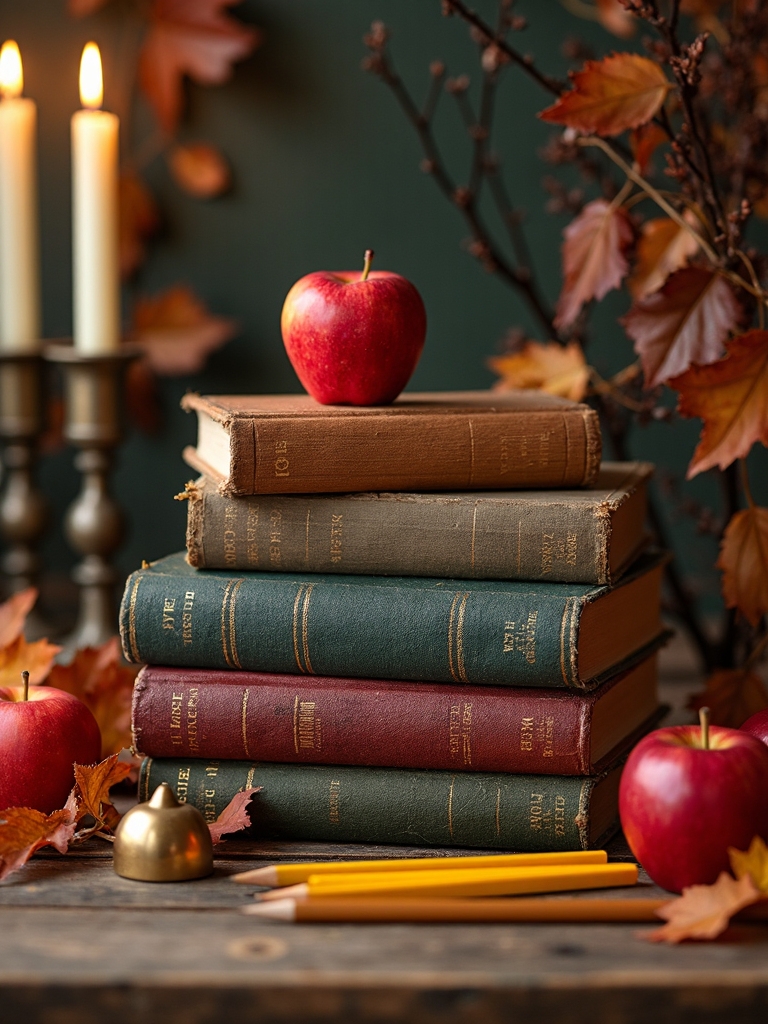 nostalgic vintage school centerpiece