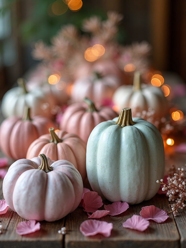 pastel pumpkin party decor