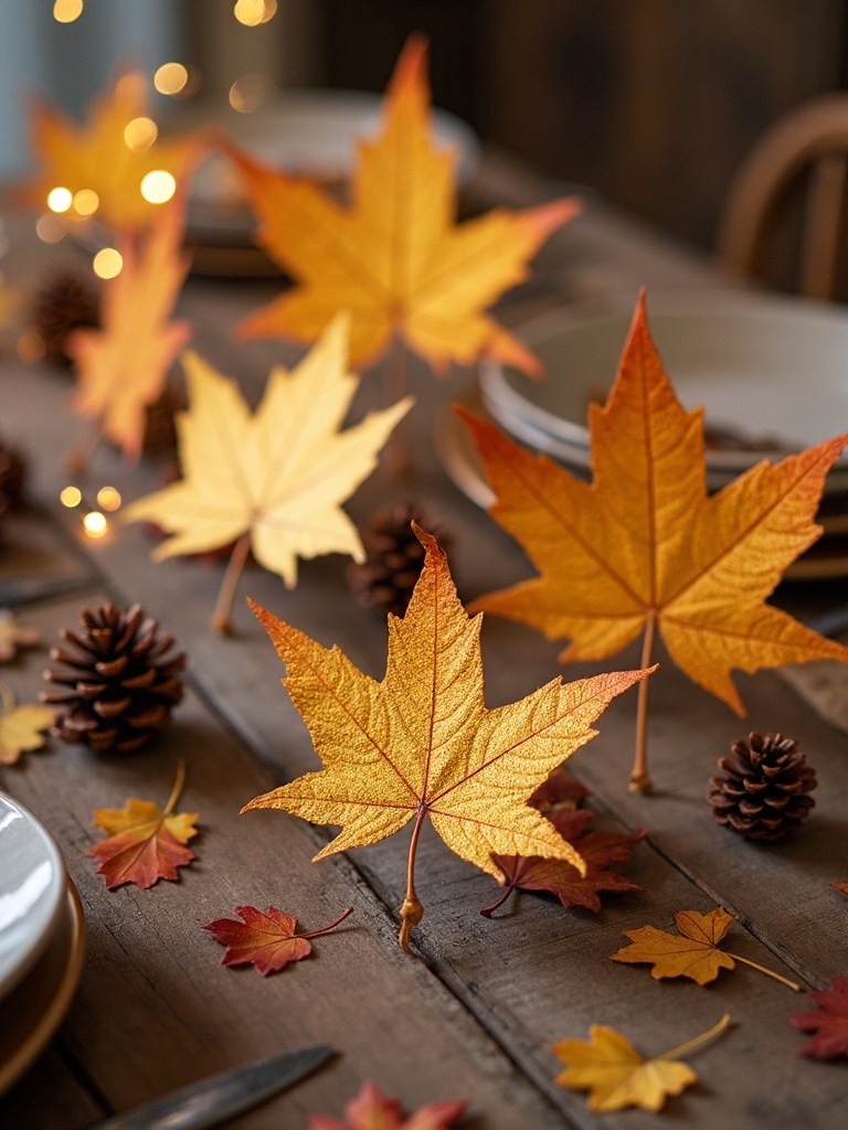 personalized autumn leaf place cards