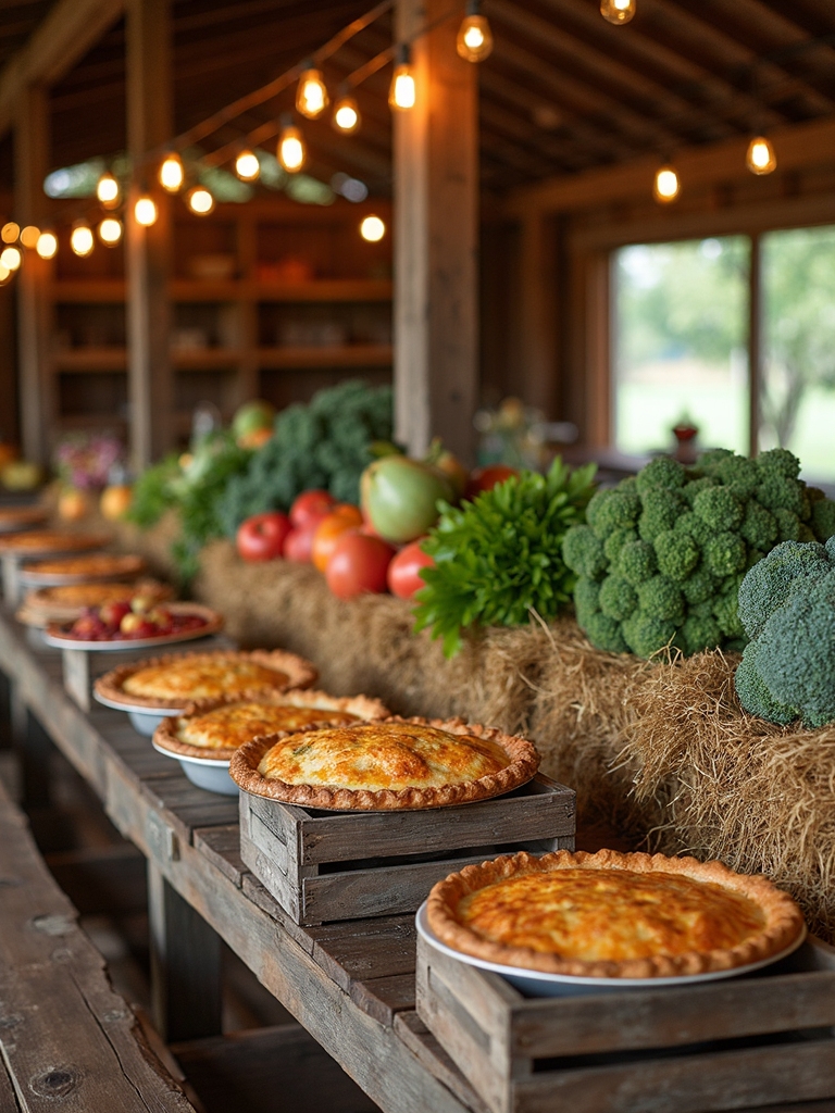 playful farm buffet stations