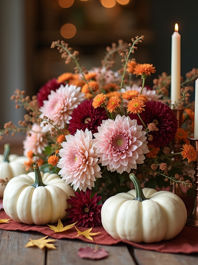 pumpkins as floral vases