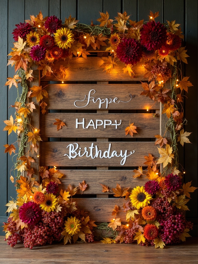 rustic autumn birthday backdrop