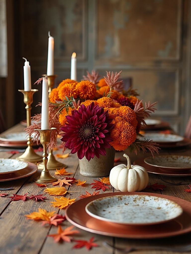 rustic autumn table decor