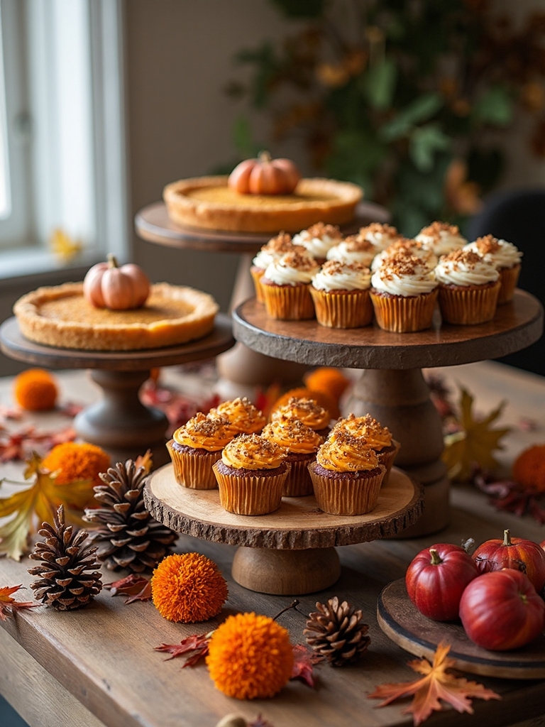 rustic birthday treat displays