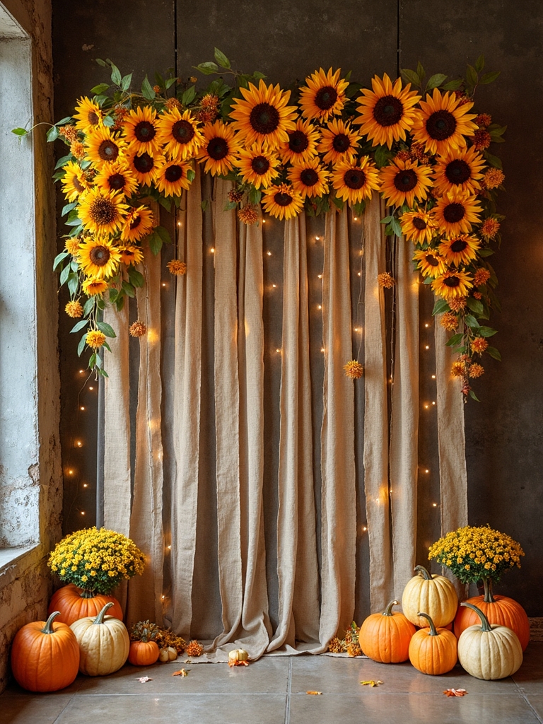 sunflower burlap birthday display