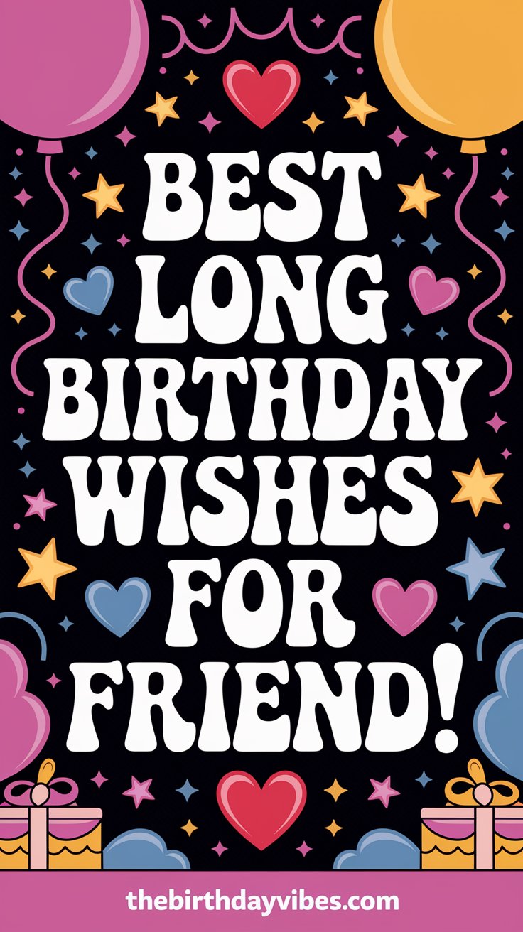 best long birthday wishes for friend