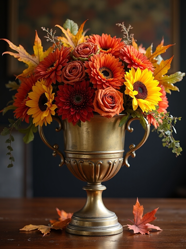 trophy floral arrangement centerpiece