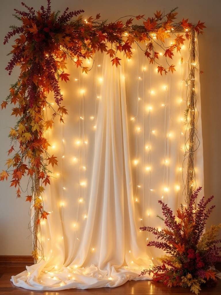 twinkling autumn backdrop decoration