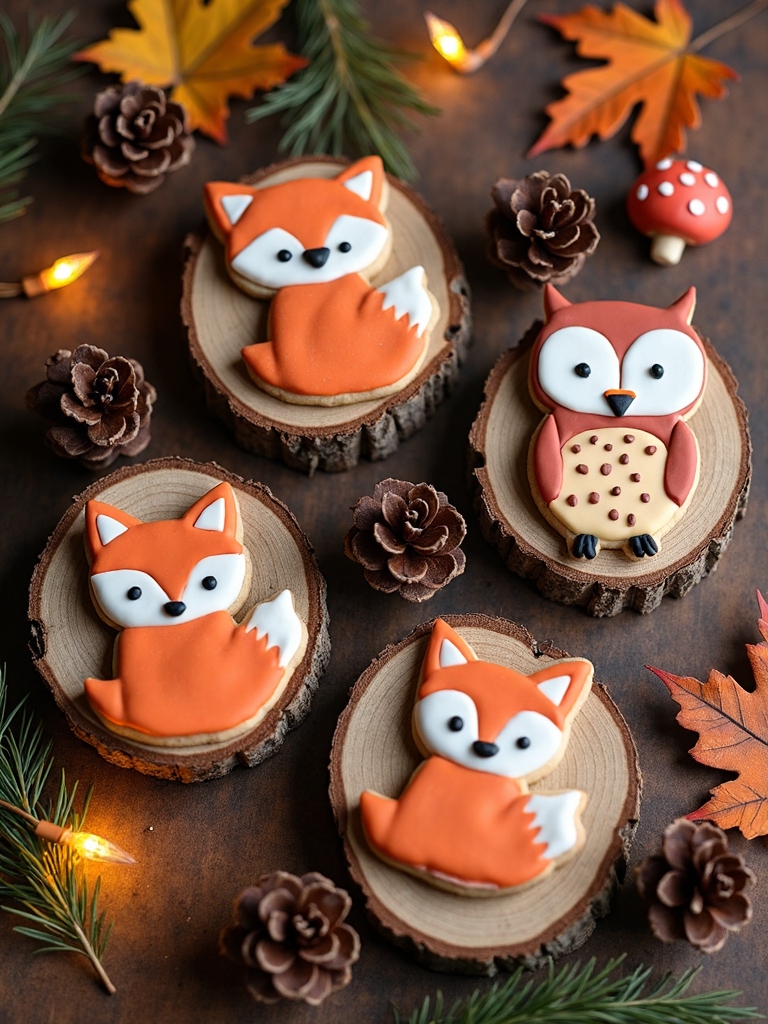 woodland animal cookie display