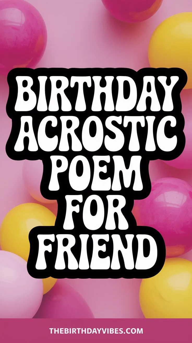 30+ Birthday Acrostic Poem for Friend – Heartfelt Wishes to Celebrate Your Special Day!