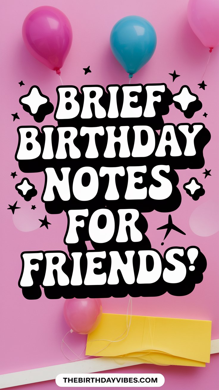 Brief Birthday Notes for Friends