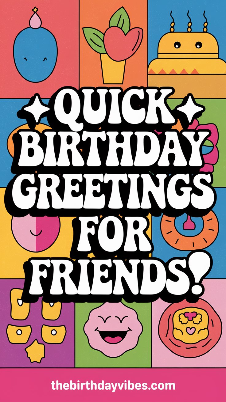 quick birthday greetings for friends