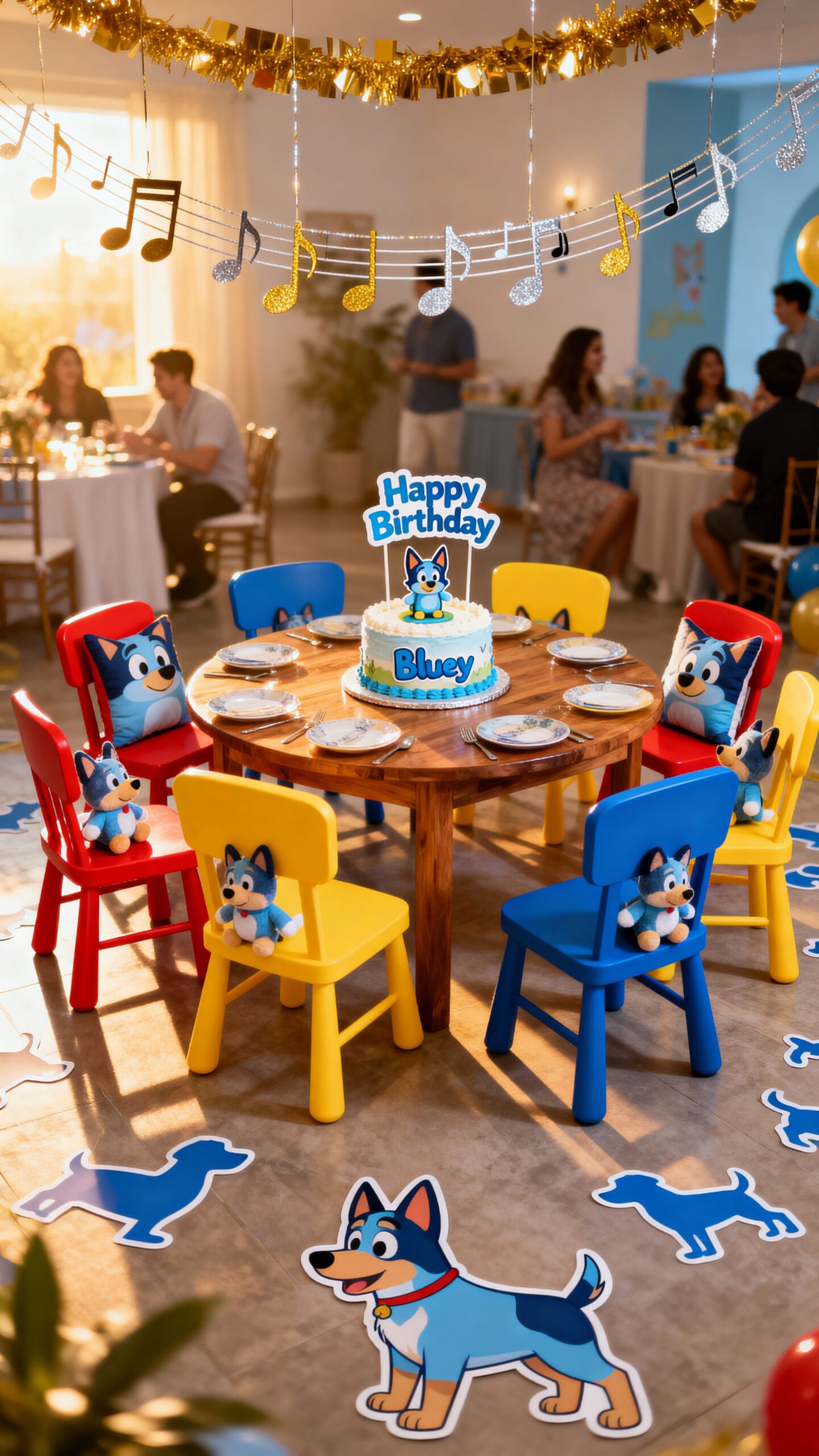 bluey inspired musical chairs celebration