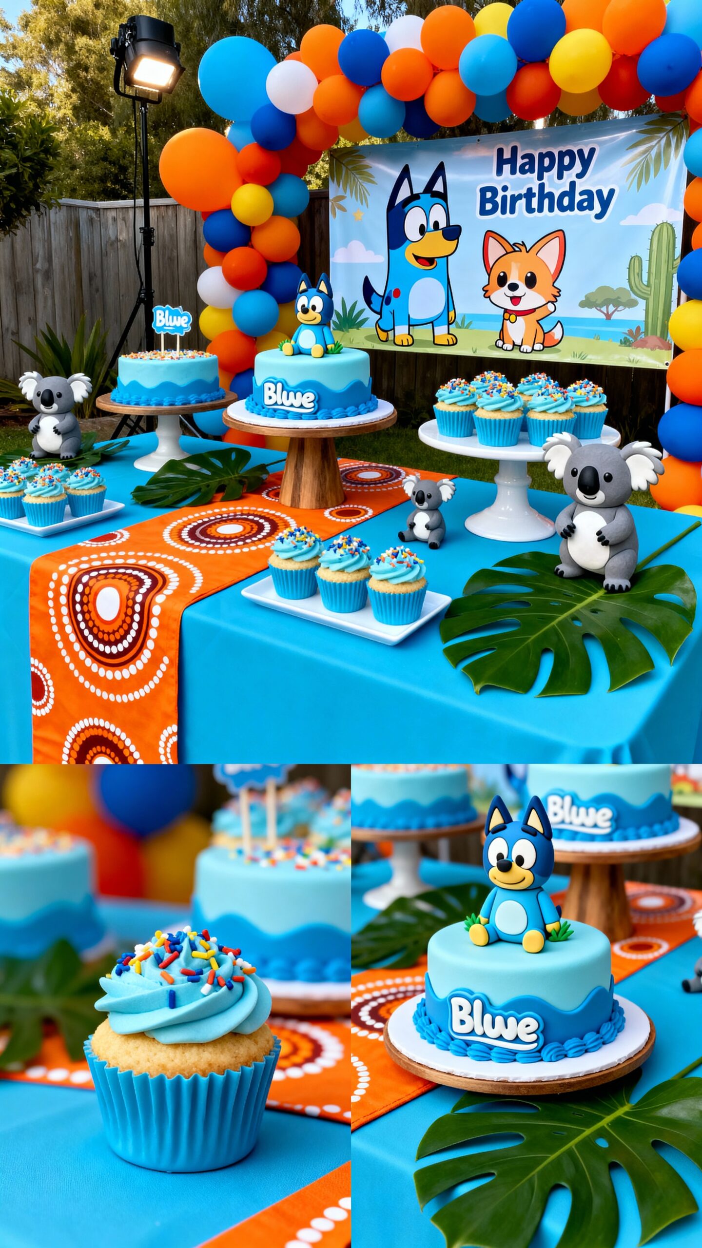 bluey themed cake and cupcake decorating made easy