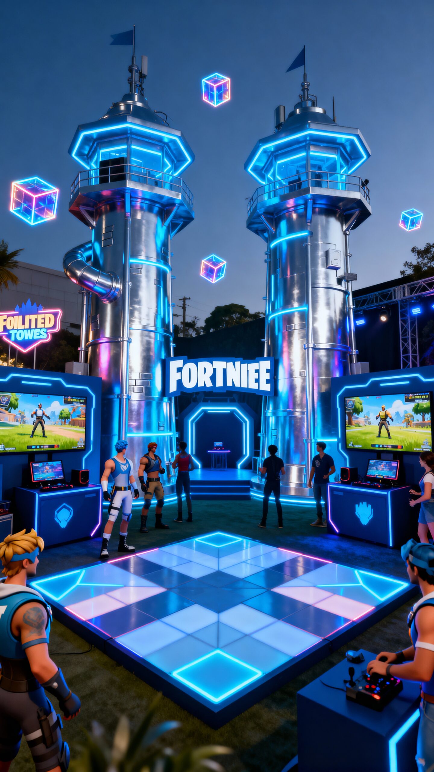 cardboard cityscape fortnite themed lighting display