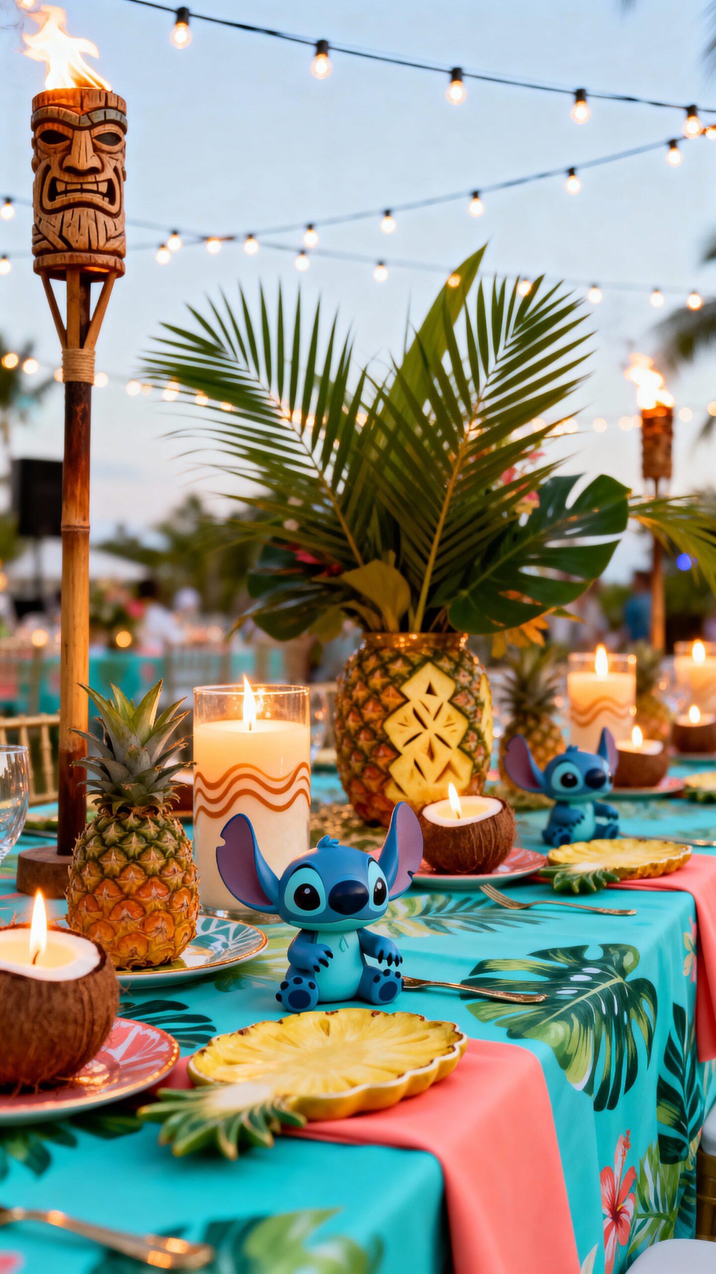 coconut candles and tiki torches