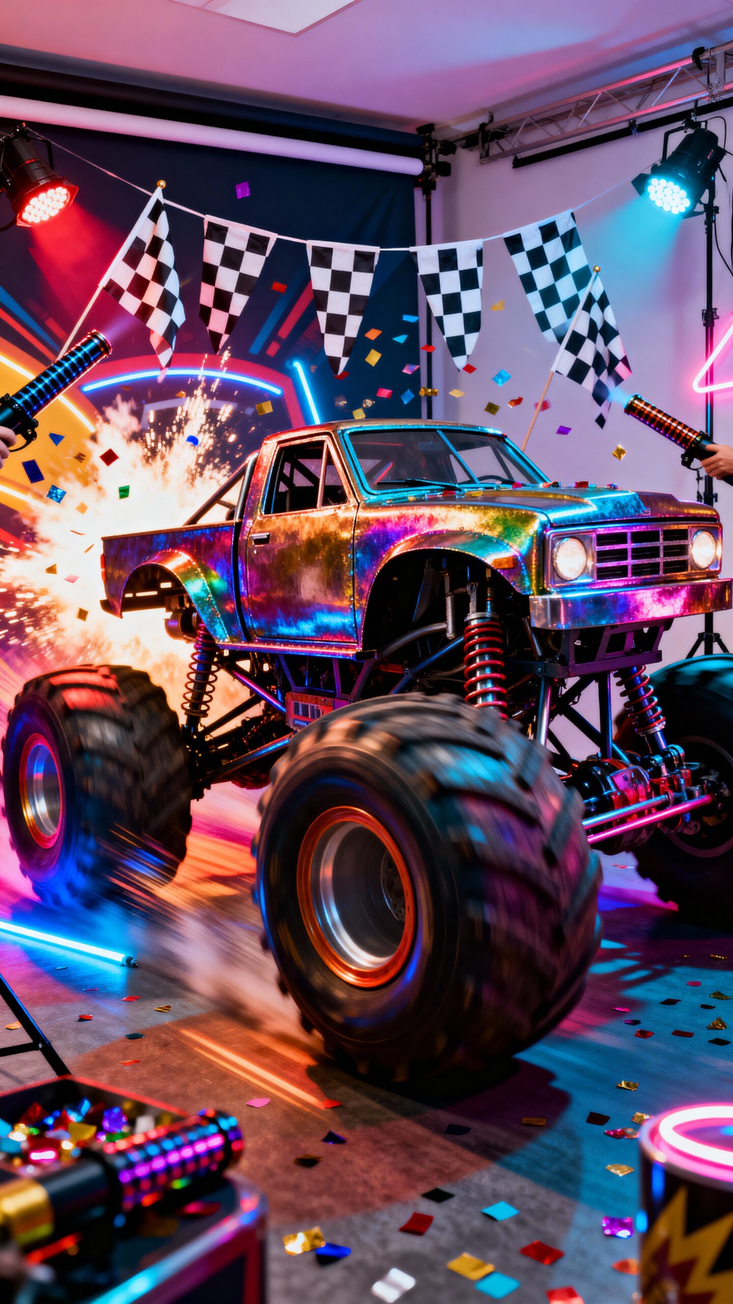 diy monster truck backdrop