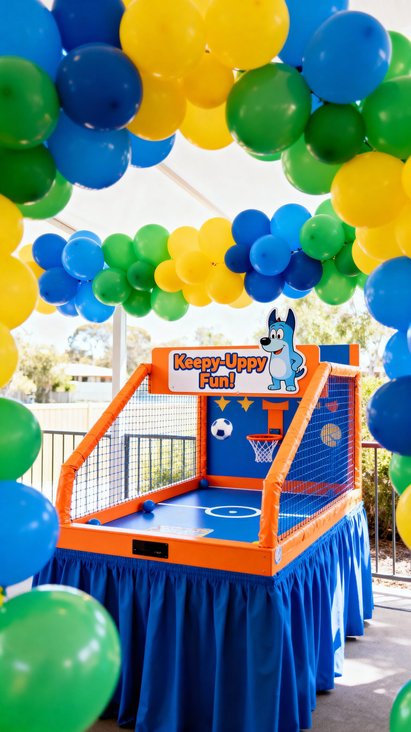 energetic party game with balloons