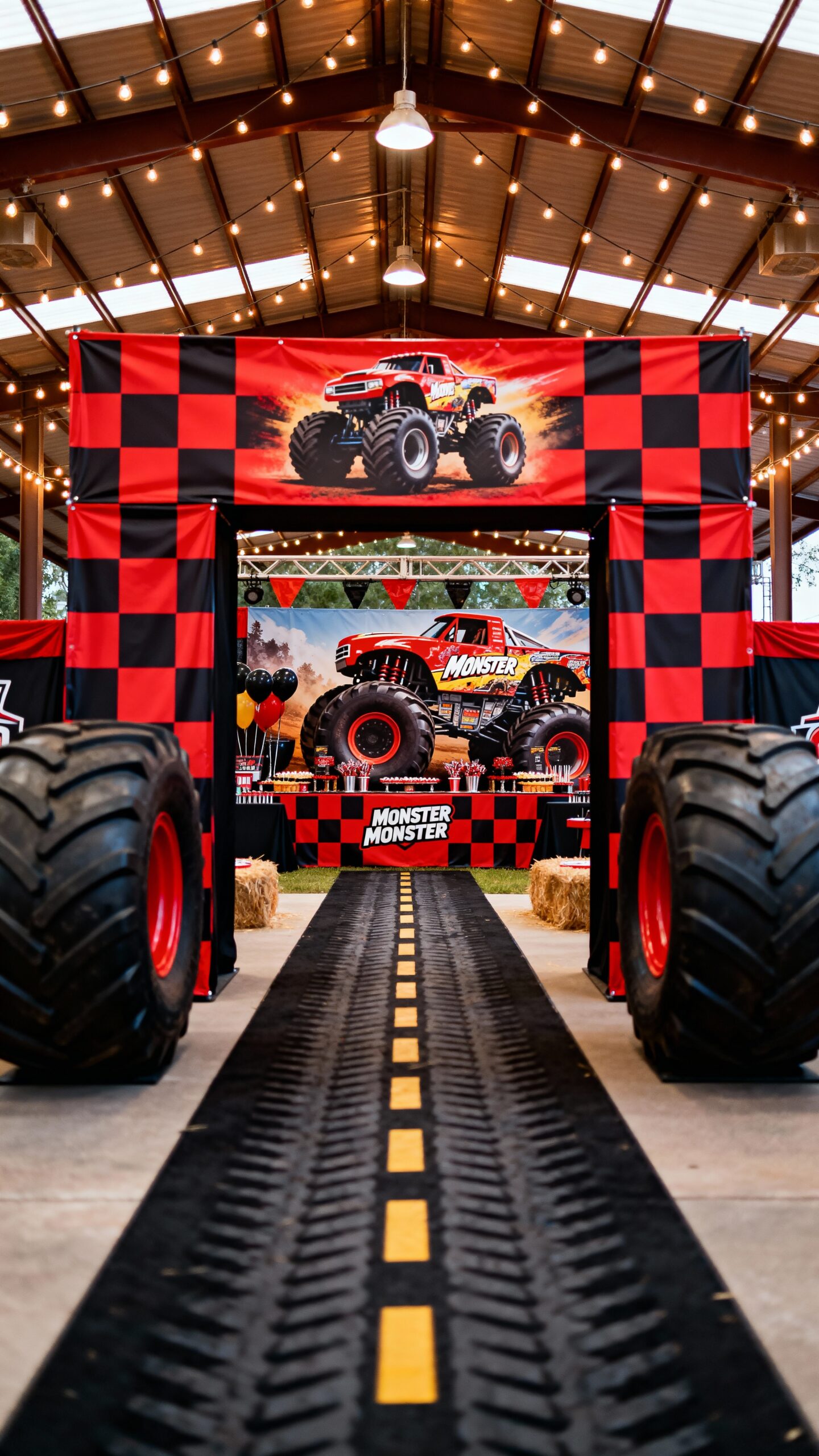 glowing mud tire tracks