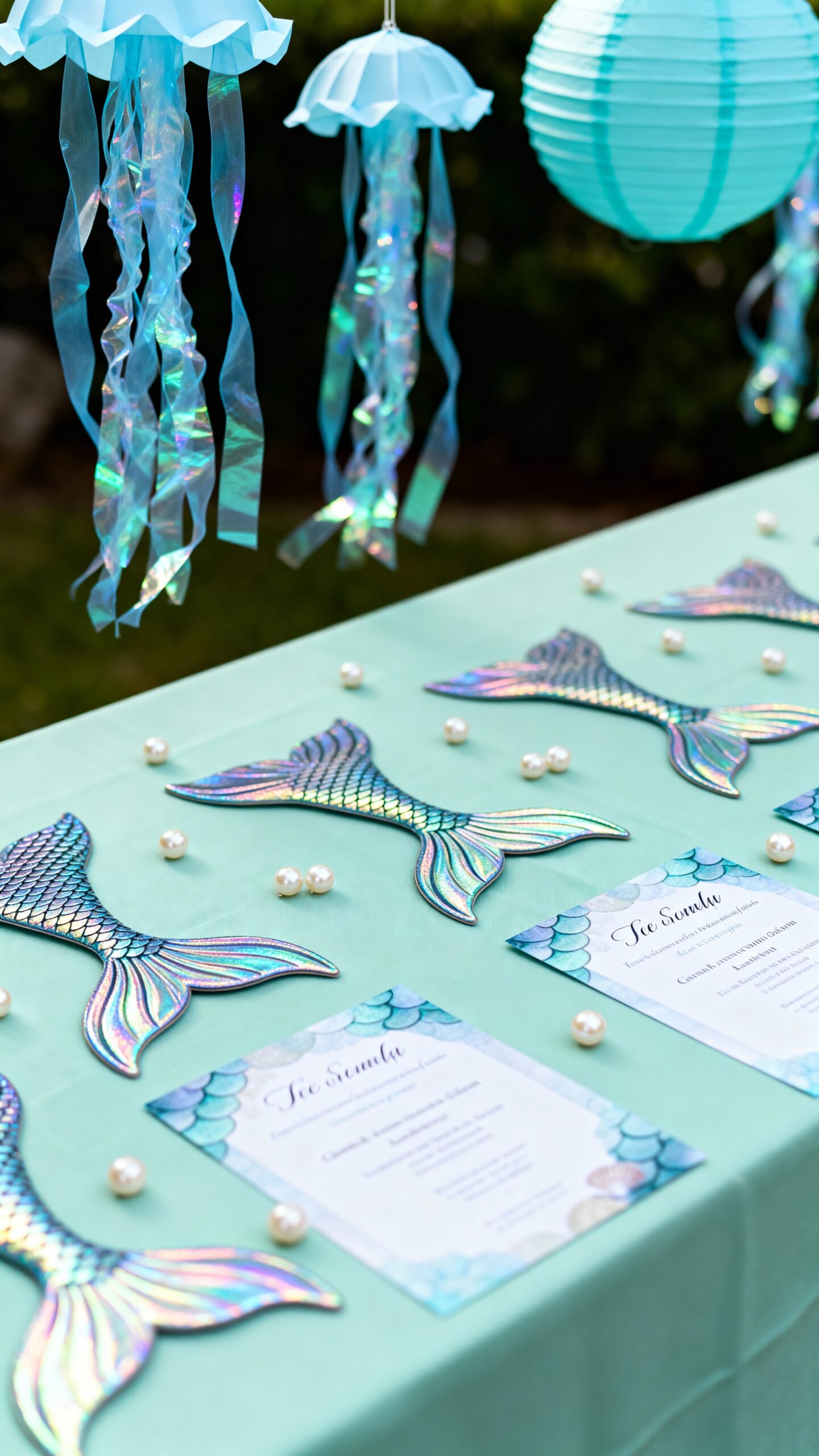 mermaid tail invitations sparkly underwater magic