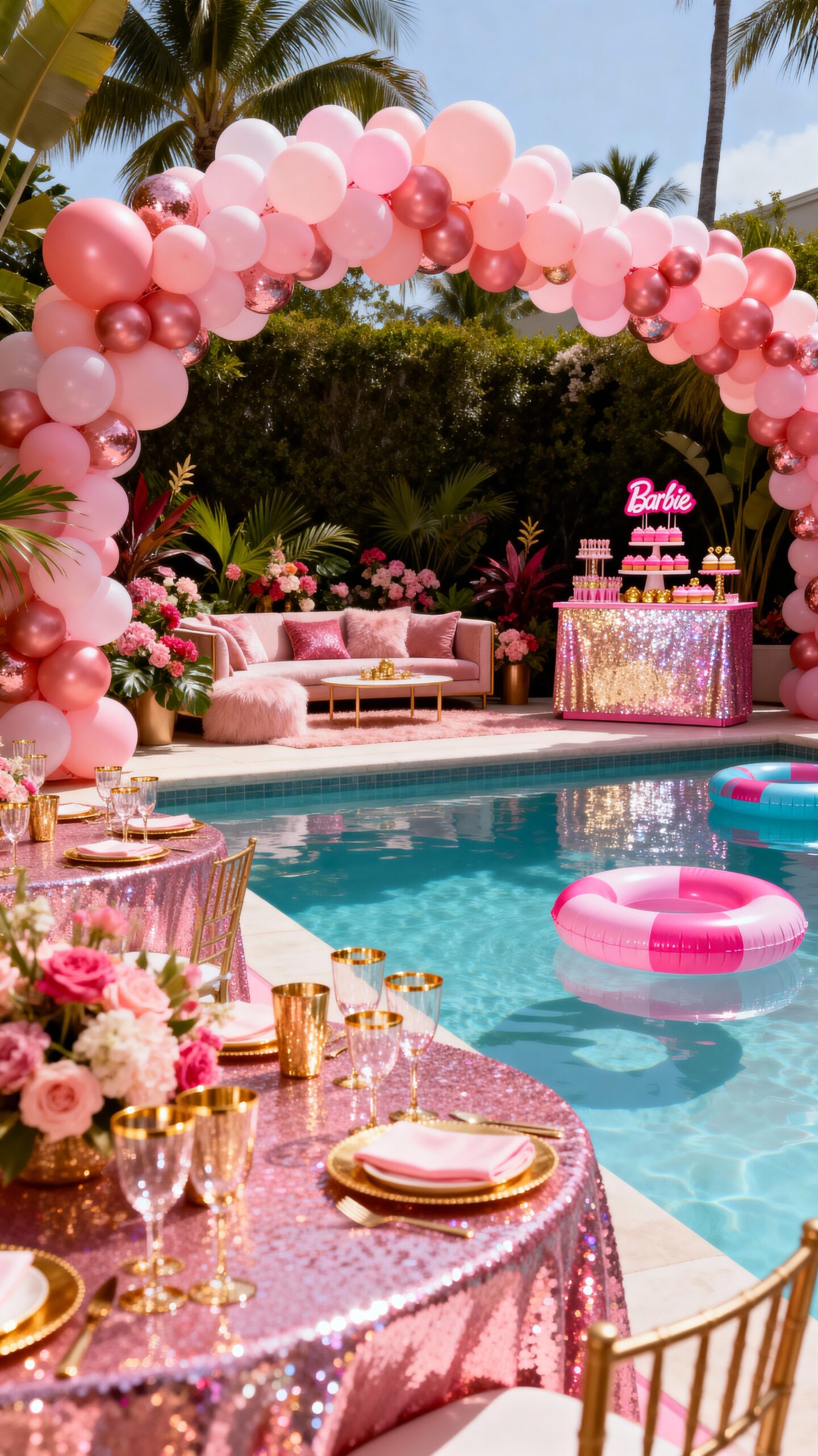 pink paradise pool party