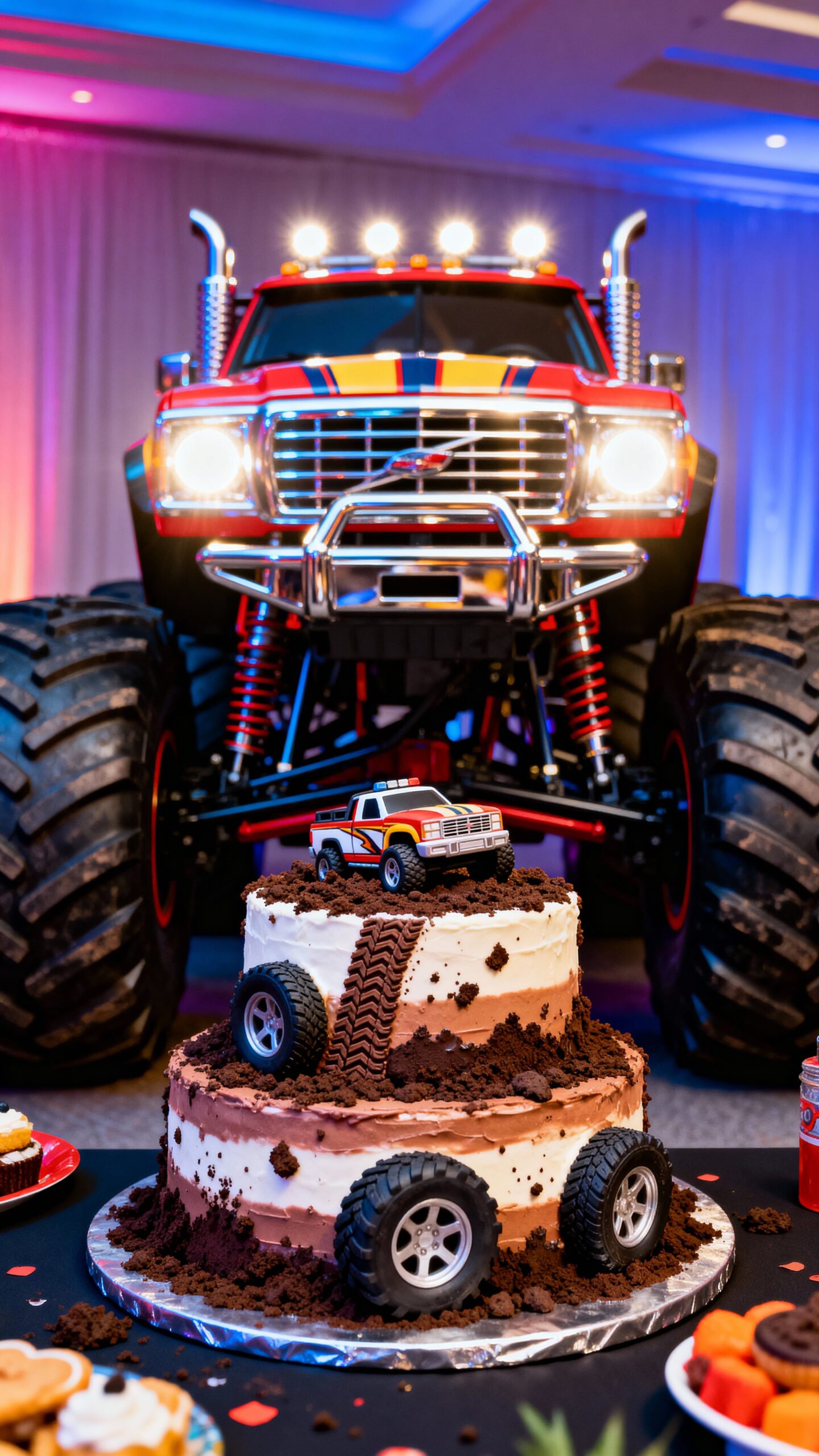 smashable monster truck cake