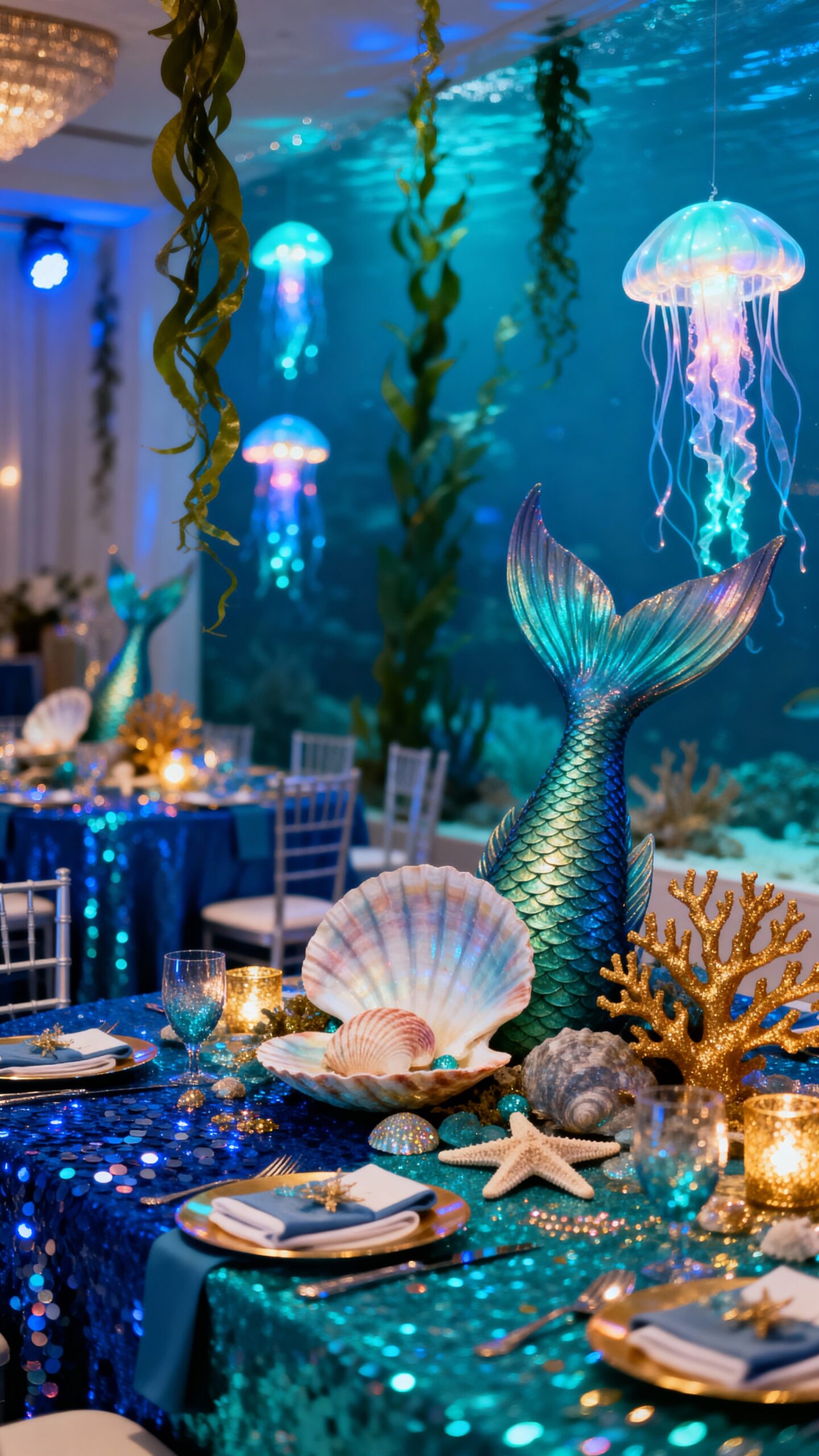 underwater ocean themed party decor ideas
