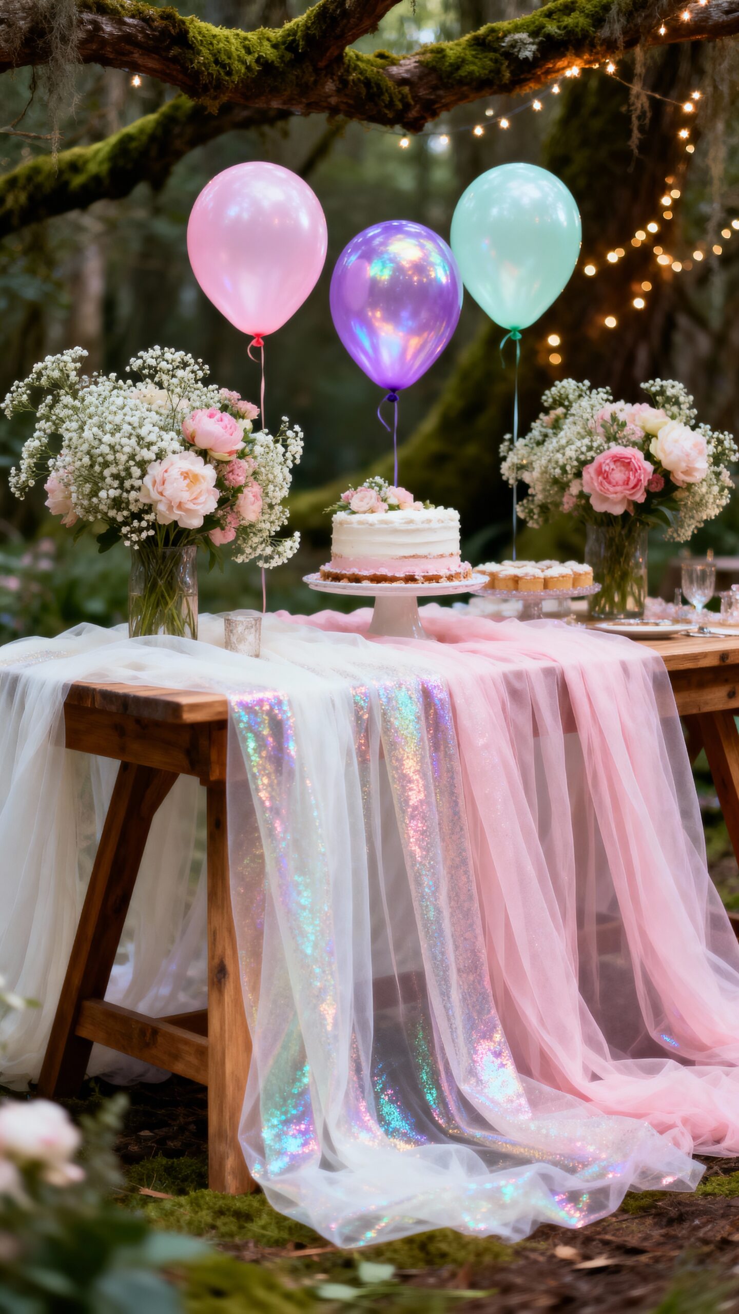 whimsical pastel fairy dreamscape celebration