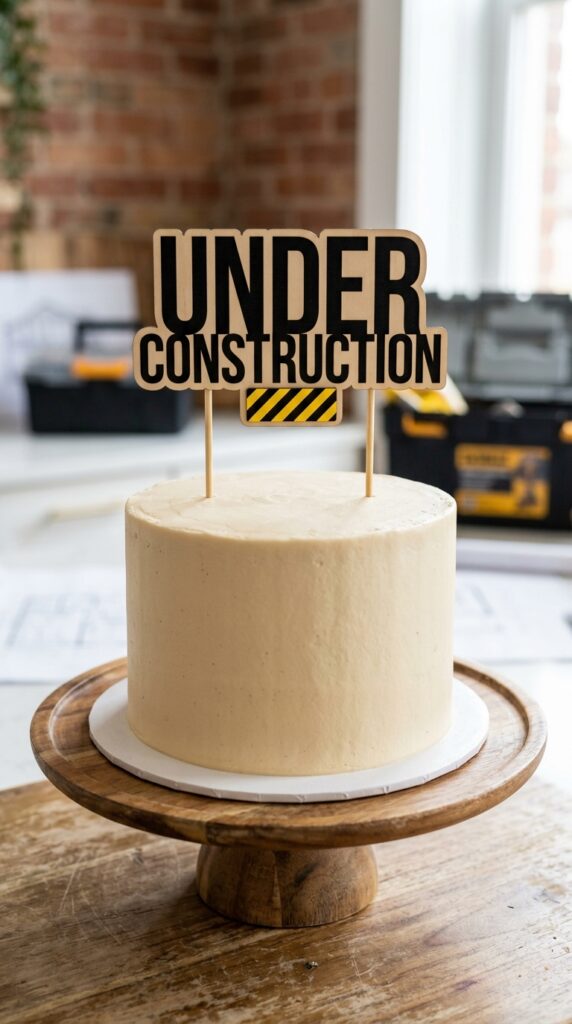  Minimal under construction themed cake