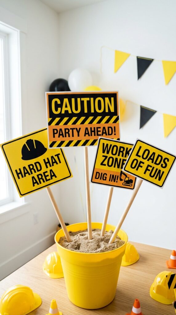 construction zone signs decoration for birthday party