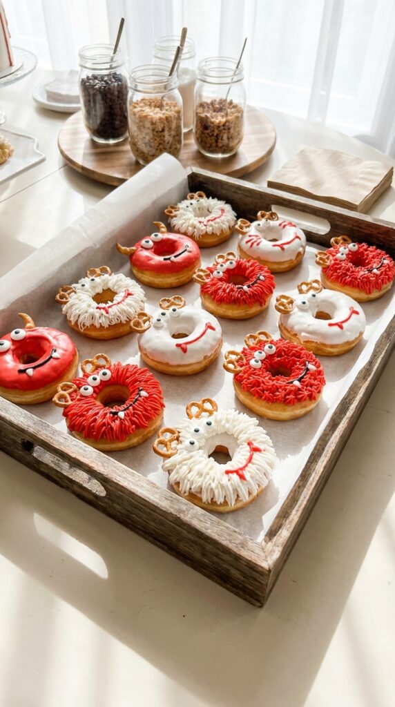 Donuts decorated like Demogorgon