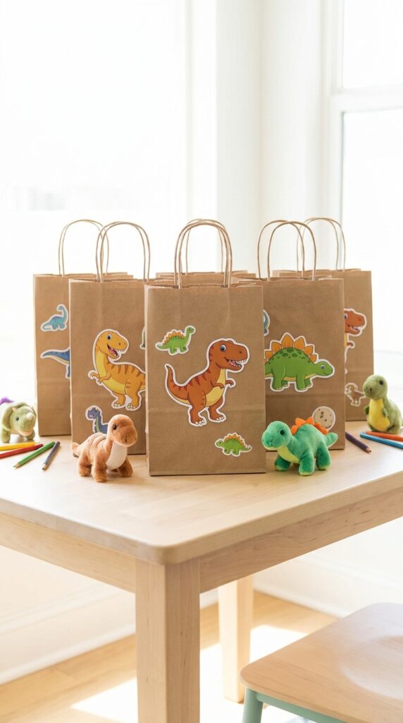 Dinosaur themed return gift bags