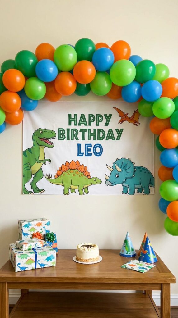 Dinosaur birthday banner decoration