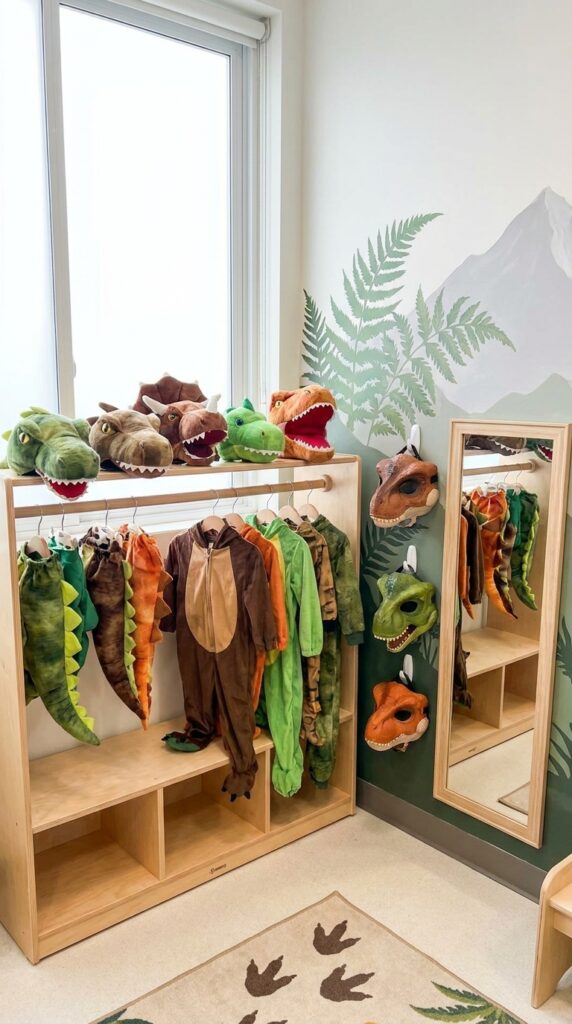 Dinosaur costume play area