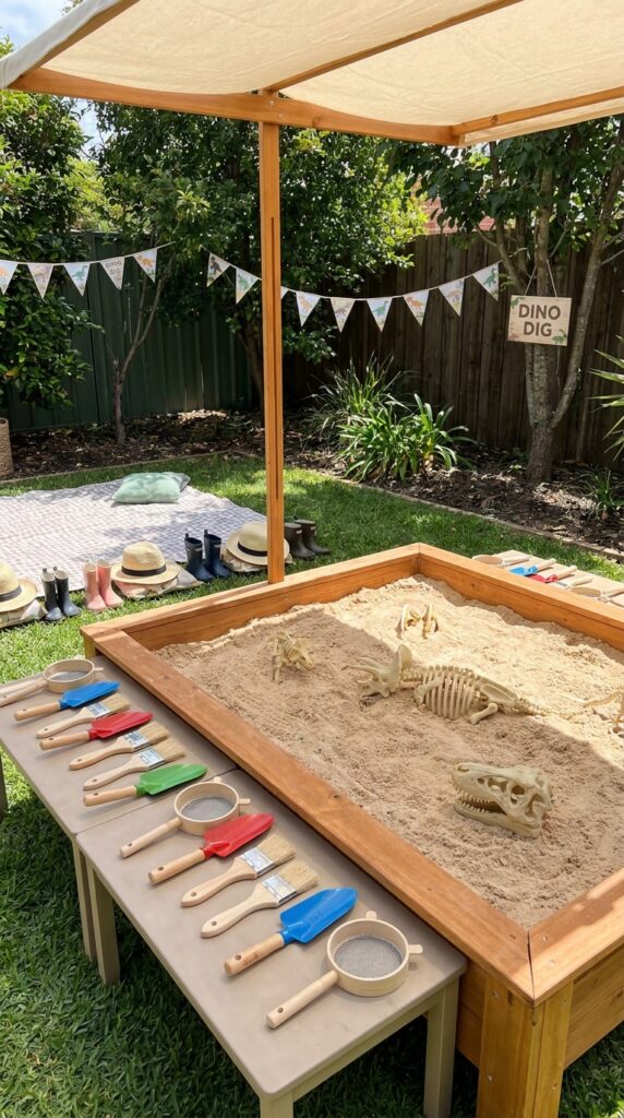 Dinosaur fossil digging activity for kids