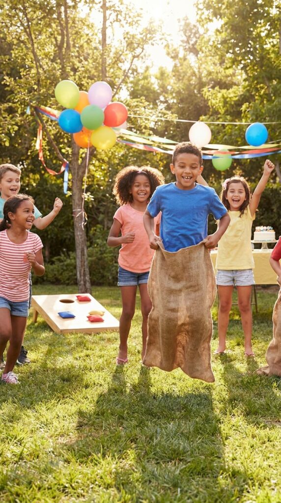 Kids playing dinosaur party games