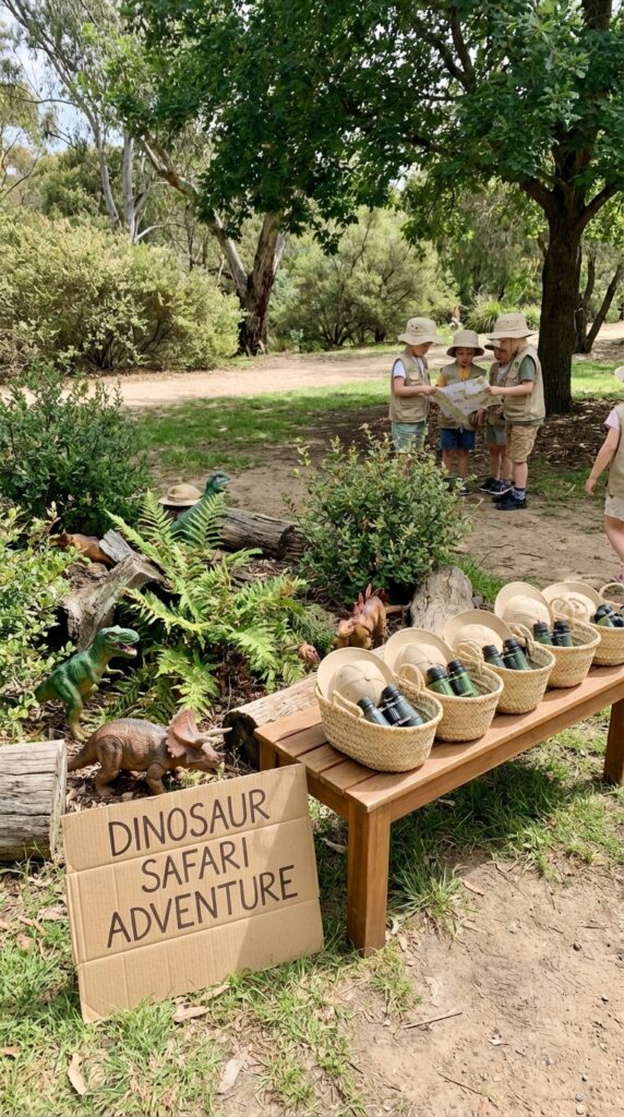 Kids dinosaur safari game with hidden toys