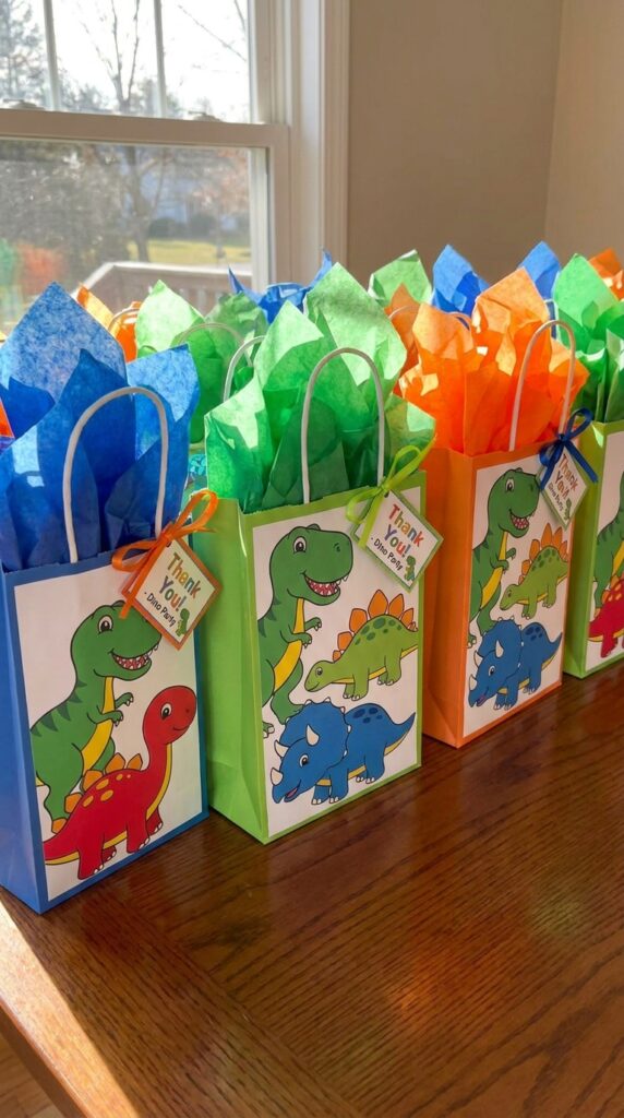 Dinosaur themed return gift bags