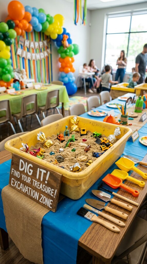 kids excavation dig game with sand and hidden prizes