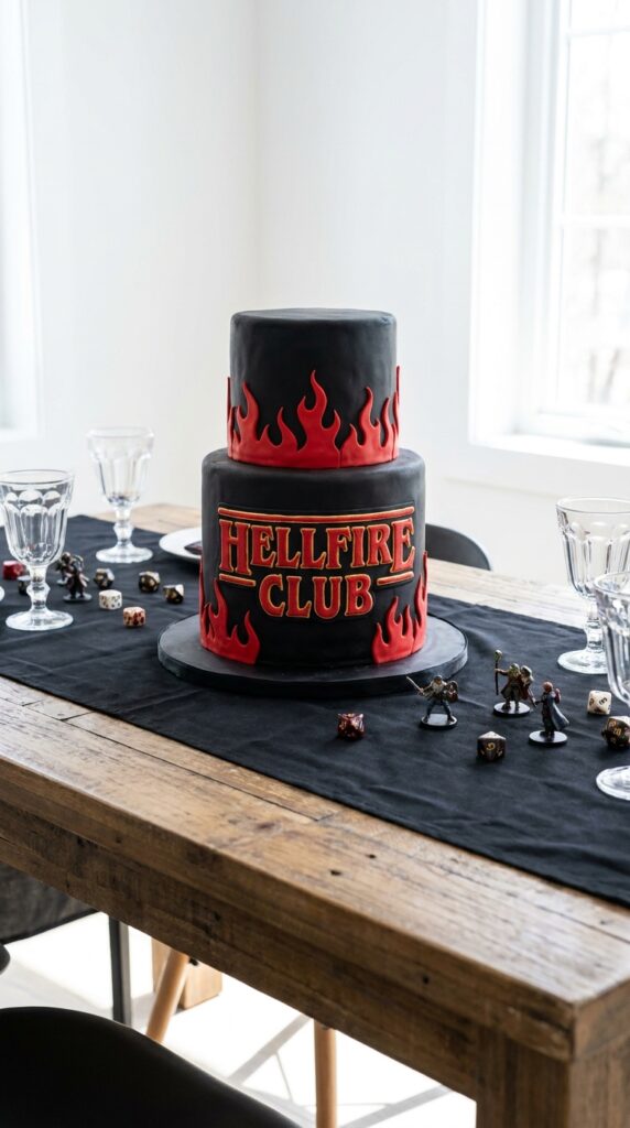 Hellfire Club themed birthday cake