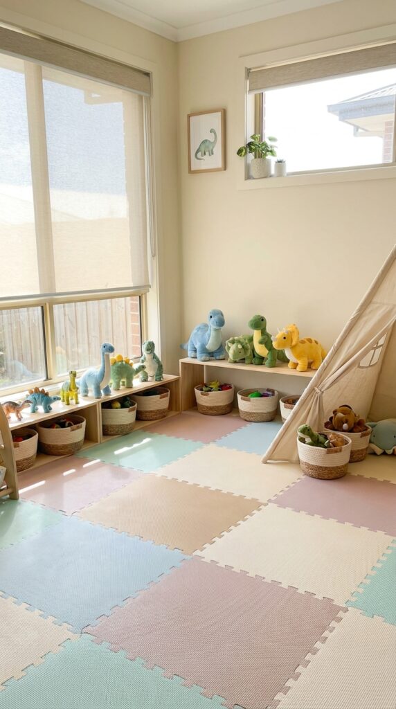 Toddler dinosaur play area setup