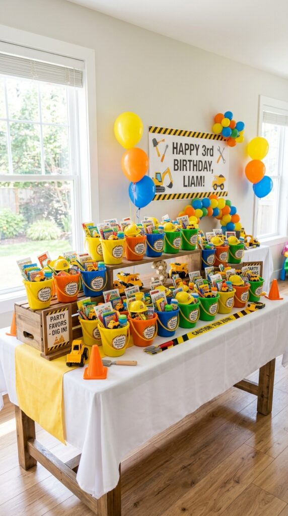 construction themed snack party favor packs