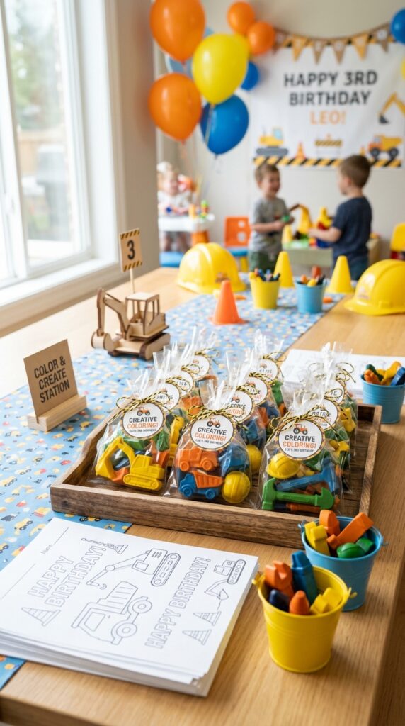 construction crayon packs party favors