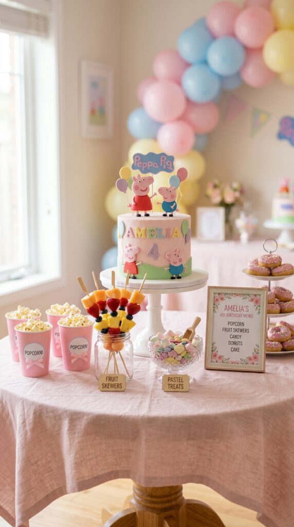 A highly realistic Peppa Pig themed birthday party setup