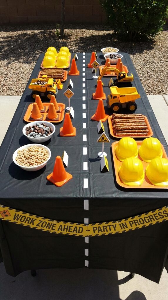 Road work snack table construction party