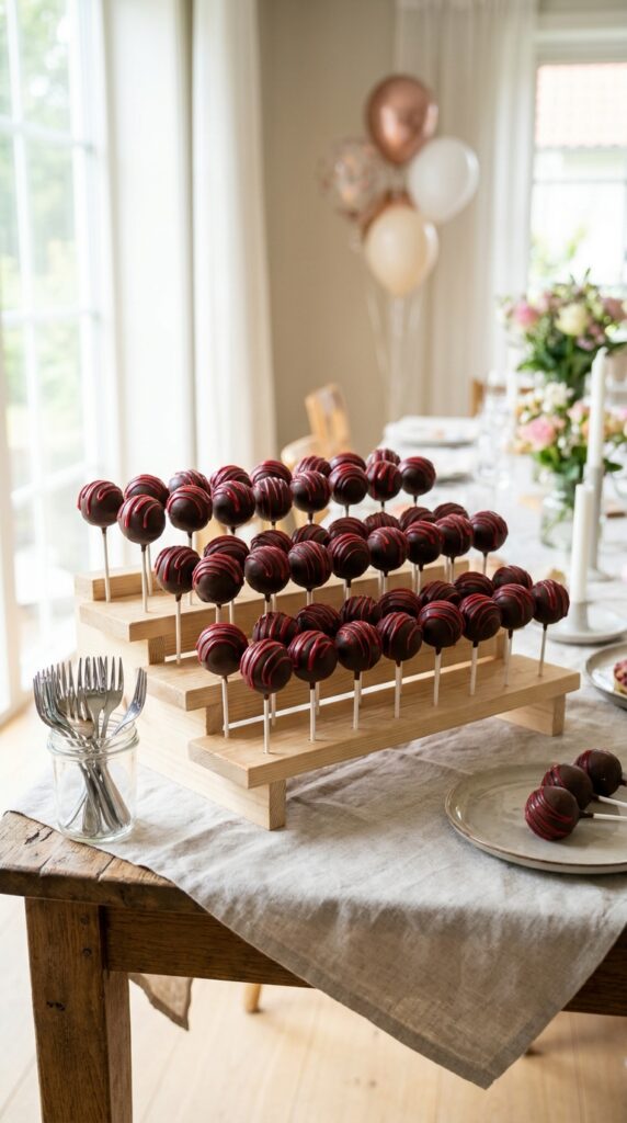 Dark themed cake pops