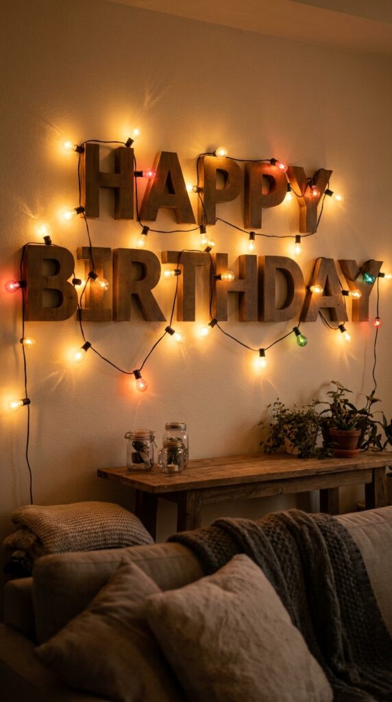 Alphabet wall with colorful lights Stranger Things backdrop