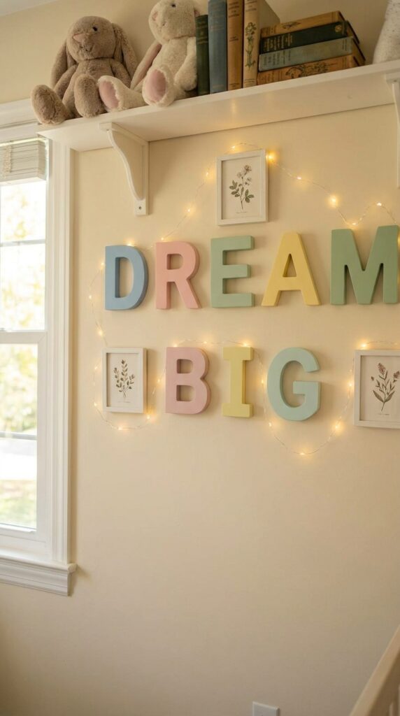 Alphabet wall with lights inspired by Stranger Things