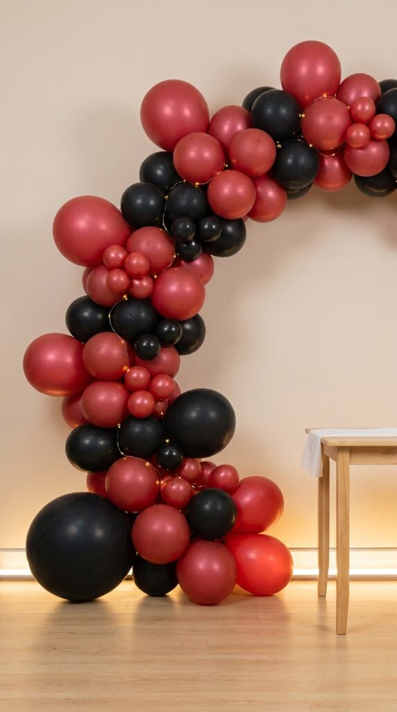 Stranger Things balloon arch backdrop